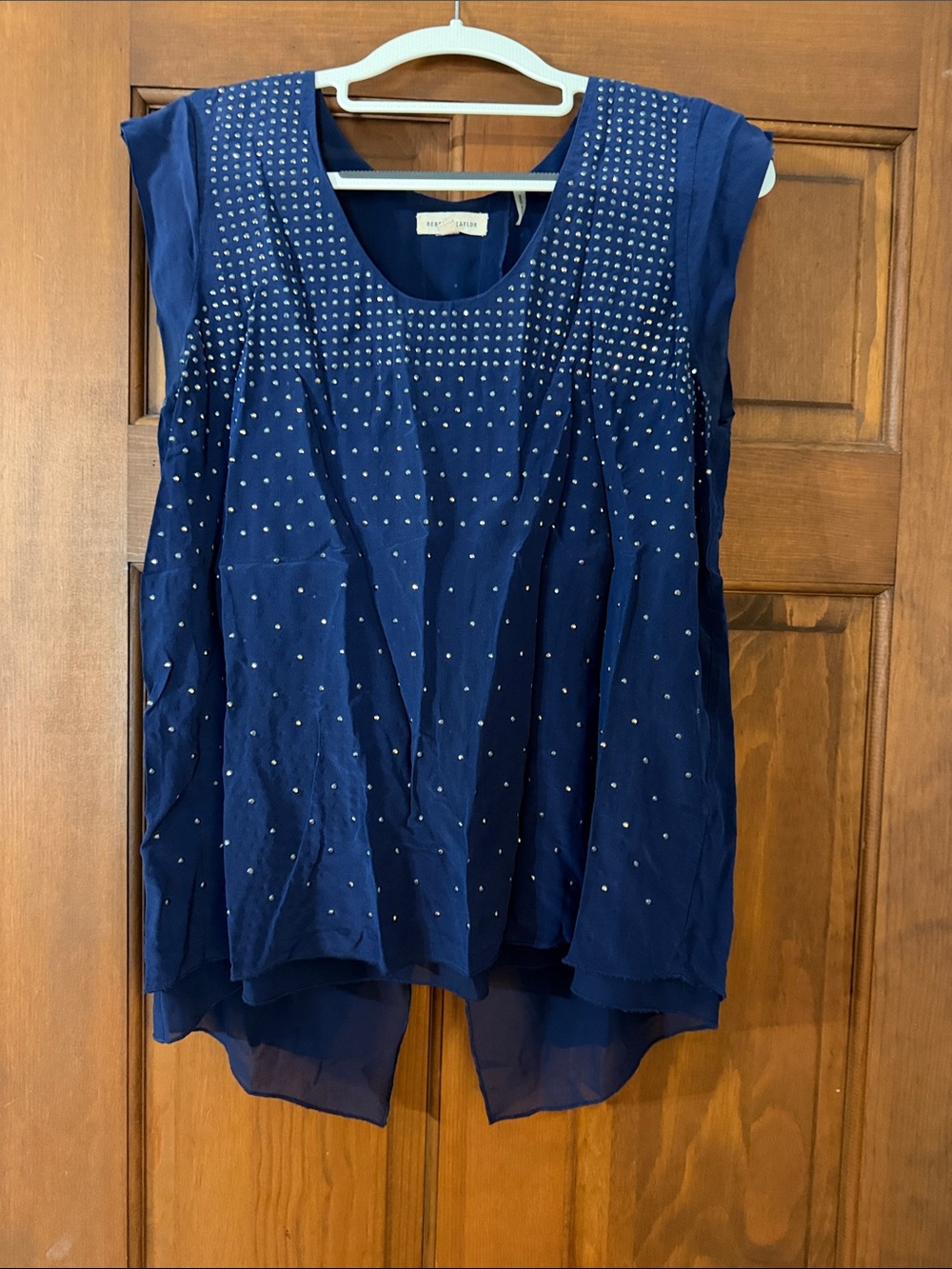 Rebecca Taylor Navy Studded Sleeveless Tunic